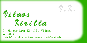 vilmos kirilla business card